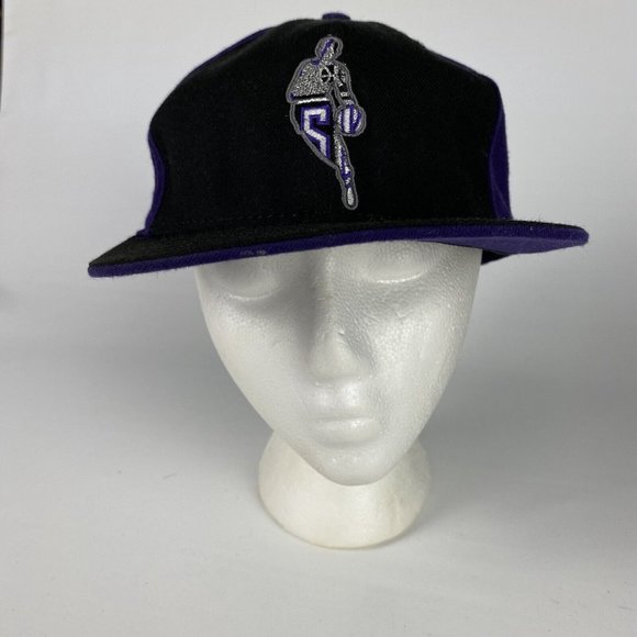 VTG New Era 59Fifty Sacramento Kings Fitted Hat Cap 7 5/8 Black Wool USA Made - Picture 2 of 10